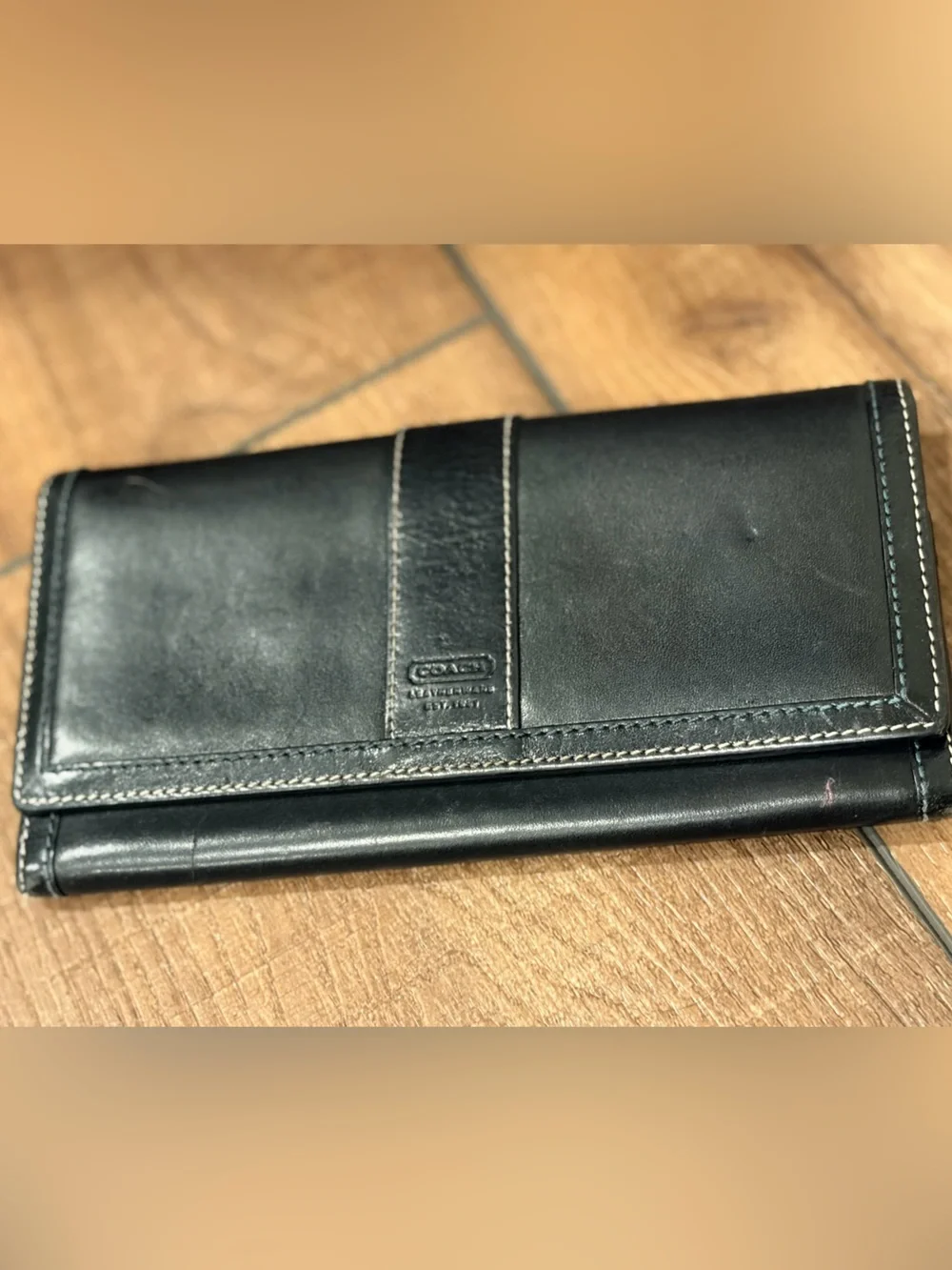 Coach Black Leather Continental Wallet